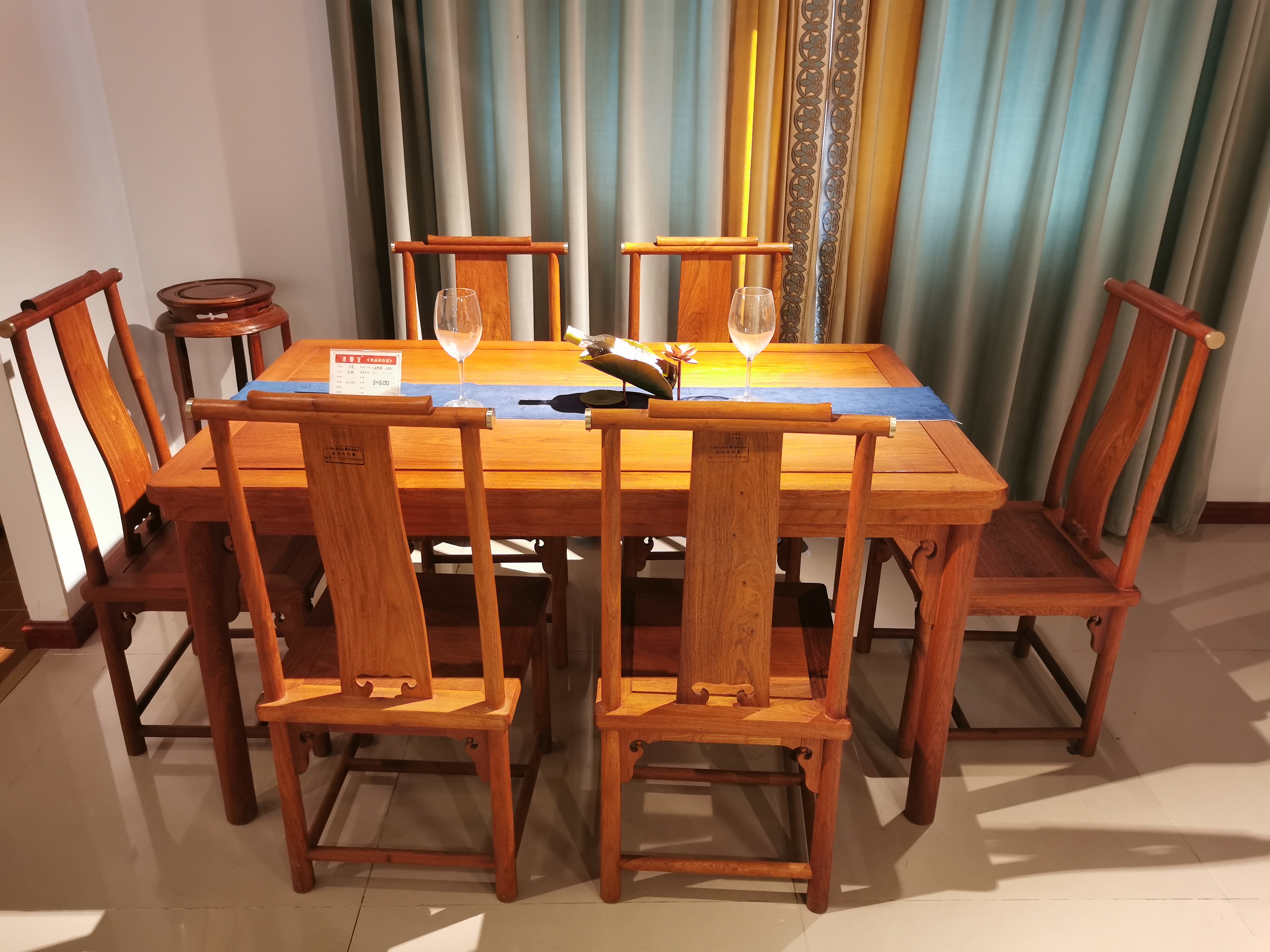 中式餐桌 红木成套餐桌椅 西安红木家具