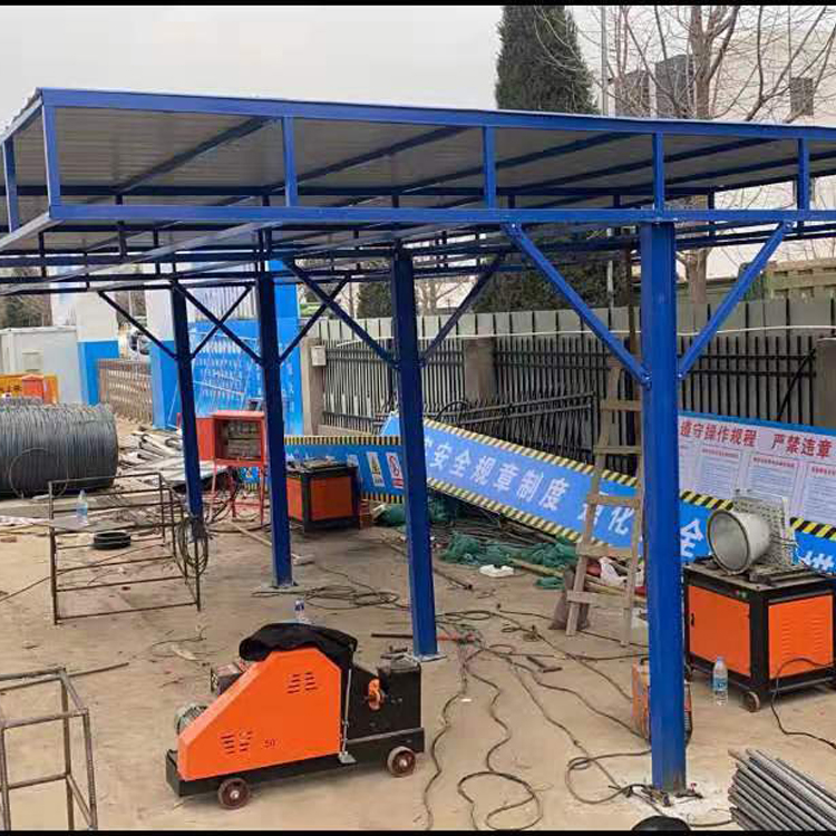 永邦   单立柱钢筋加工棚    湖南    钢筋加工施工防护棚         建筑出入安全通道