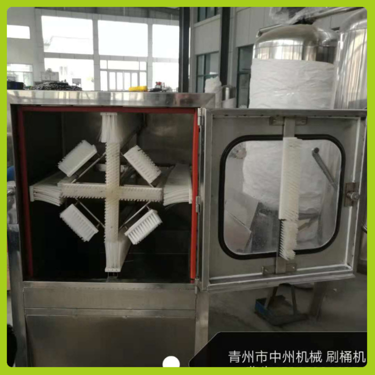 圆形桶半自动清洗除垢机械  大型刷桶机生产厂家  智能化系统 省时省力