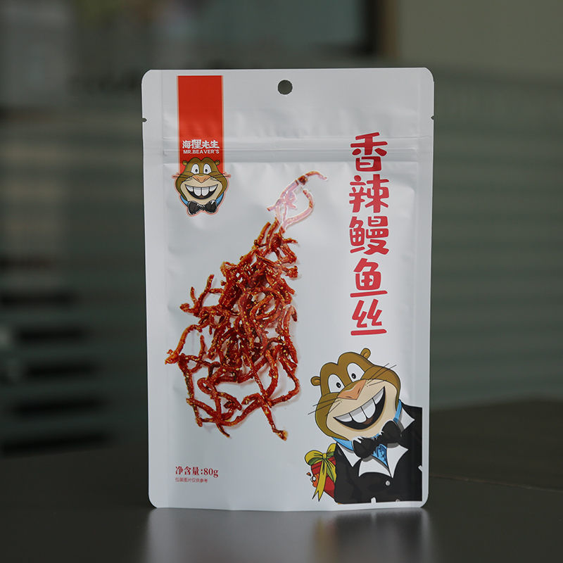 三边封拉链袋 80g装 可定制 香辣鳗鱼丝包装袋 休闲零食包装袋 