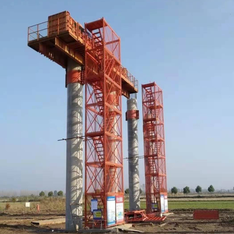 永邦供应   湖北  施工爬梯连接墩柱平台   桥梁建筑施工盖梁平台   工地用圆形墩柱平台