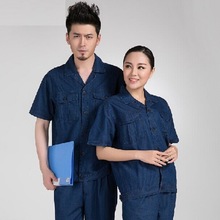 工程工作服套装 工厂车间工作服 定制牛仔工作服