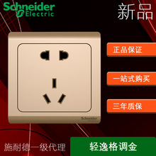现货供应施耐德金色五孔E2S426-10US-WG插座