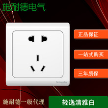 现货供应施耐德轻逸系列五孔 /二三极白色插座