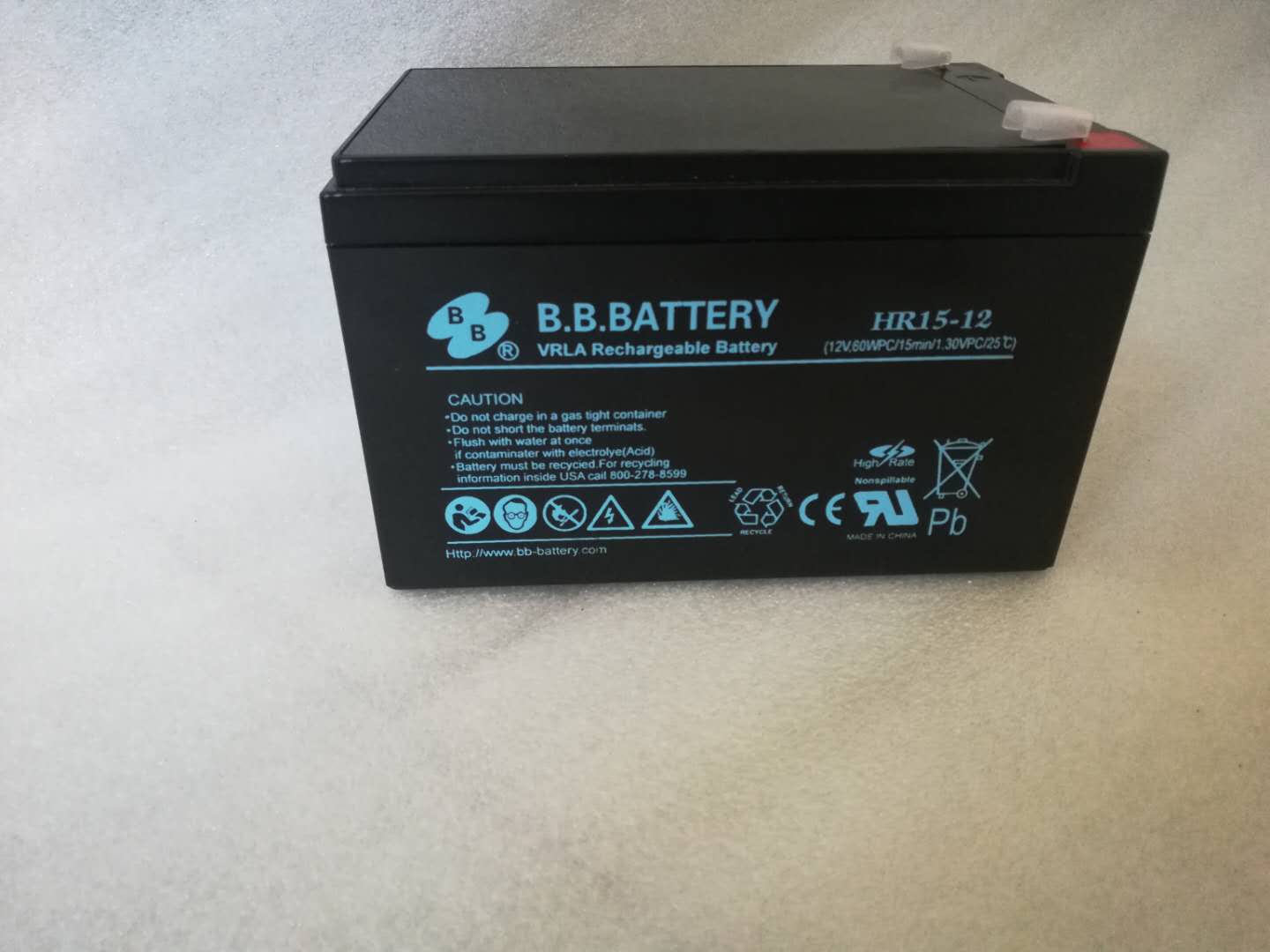 台湾美美BB蓄电池HR15-12 12V15AH 机器内置/消防机柜/电源控制器/门禁
