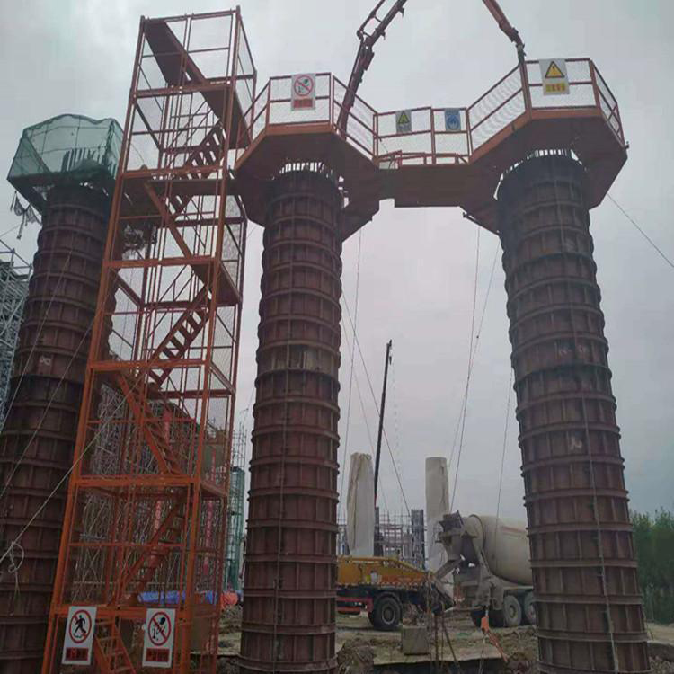 永邦销售  海南  桥梁施工爬梯连接墩柱平台   桥墩矩形作业平台   桥梁施工工地操作平台