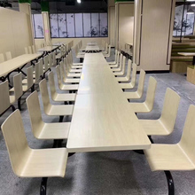 餐厅用餐桌 定制饭堂餐桌 连体食堂餐桌椅 食堂四座餐桌椅