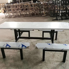 小学生餐桌椅 工厂食堂桌椅 连体食堂餐桌椅 食堂四座餐桌椅