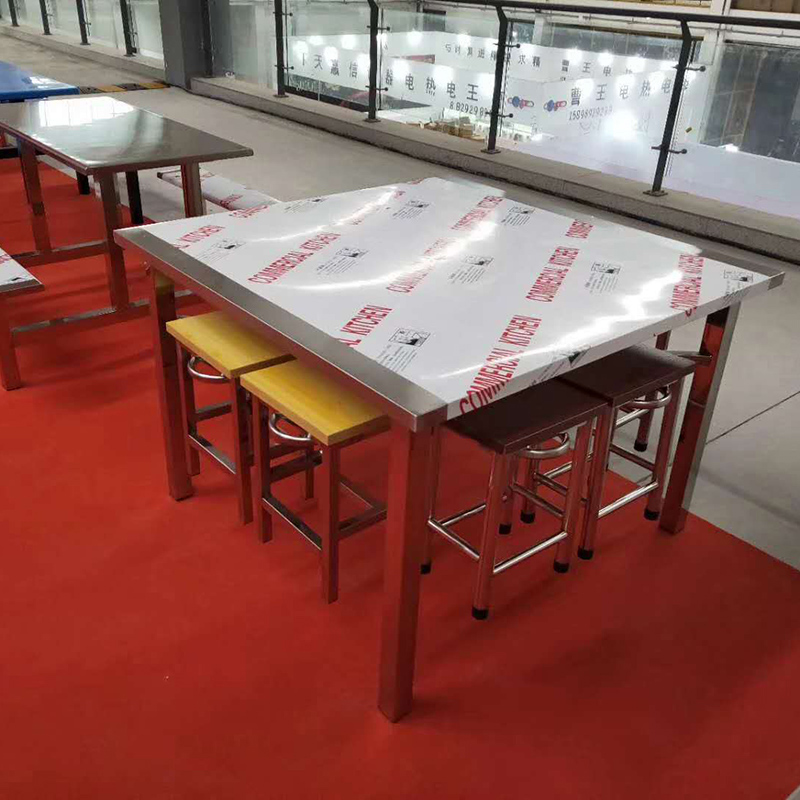食堂餐桌椅 连体餐桌椅广杰支持定制 员工食堂餐桌椅