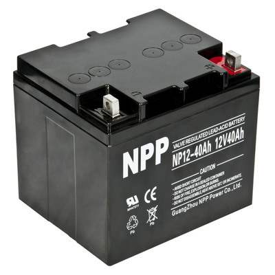 NPP耐普蓄电池 NPG12-40胶体免维护12V40AH直流屏UPS电源消防主机太阳能电信设备电力