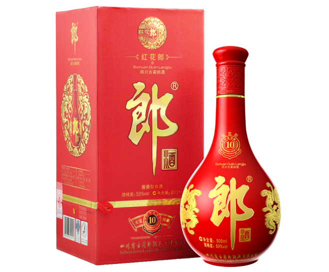 上海供应红花郎十年  单瓶报价  整箱批发