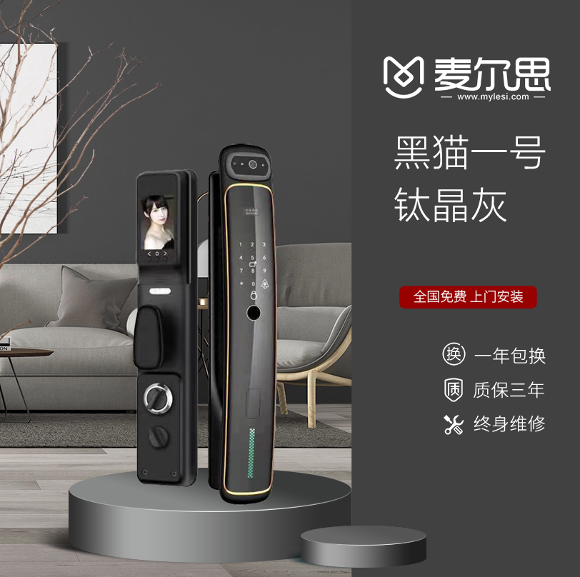 麦尔思智能锁全自动 远程开锁带摄像头 全国免费上门安装