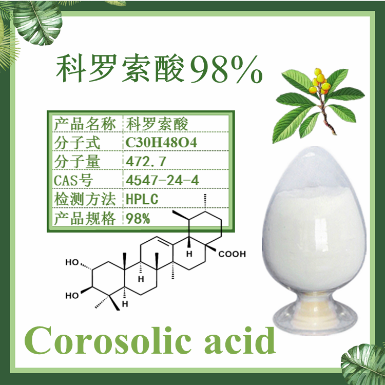 科罗索酸98% Corosolic acid CAS号4547-24-4 标准品 100mg/支