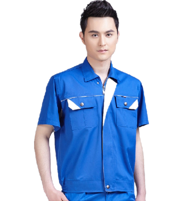 夏季新款套装工作劳保服定制车间透气劳保服 户外吸汗棉质工作服