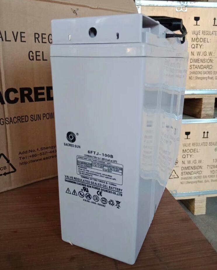 山东圣阳蓄电池6FTJ-100B 12V100Ah 狭长系列前置端子免维护电池