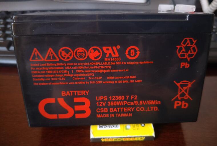 CSB蓄电池UPS12360 7 F2 12V360AH UPS电源内置电瓶全国包邮