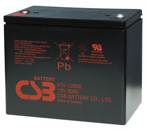 CSB蓄电池XTV12800 12V80AH 耐高低温 适应能力强 全国包邮