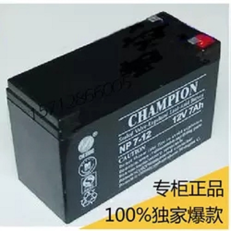 guan军CHAMPION蓄电池NP7.5-12 12V7.5AH门禁消防 电梯 医疗设备 UPS