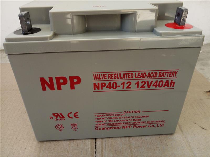 NPP耐普蓄电池 NPG12-40胶体免维护12V40AH直流屏UPS电源消防主机路灯机房电力电信设