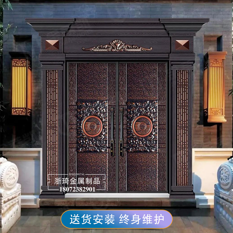 别墅大门 铝合金庭院农村院子门 农村自建房进户门