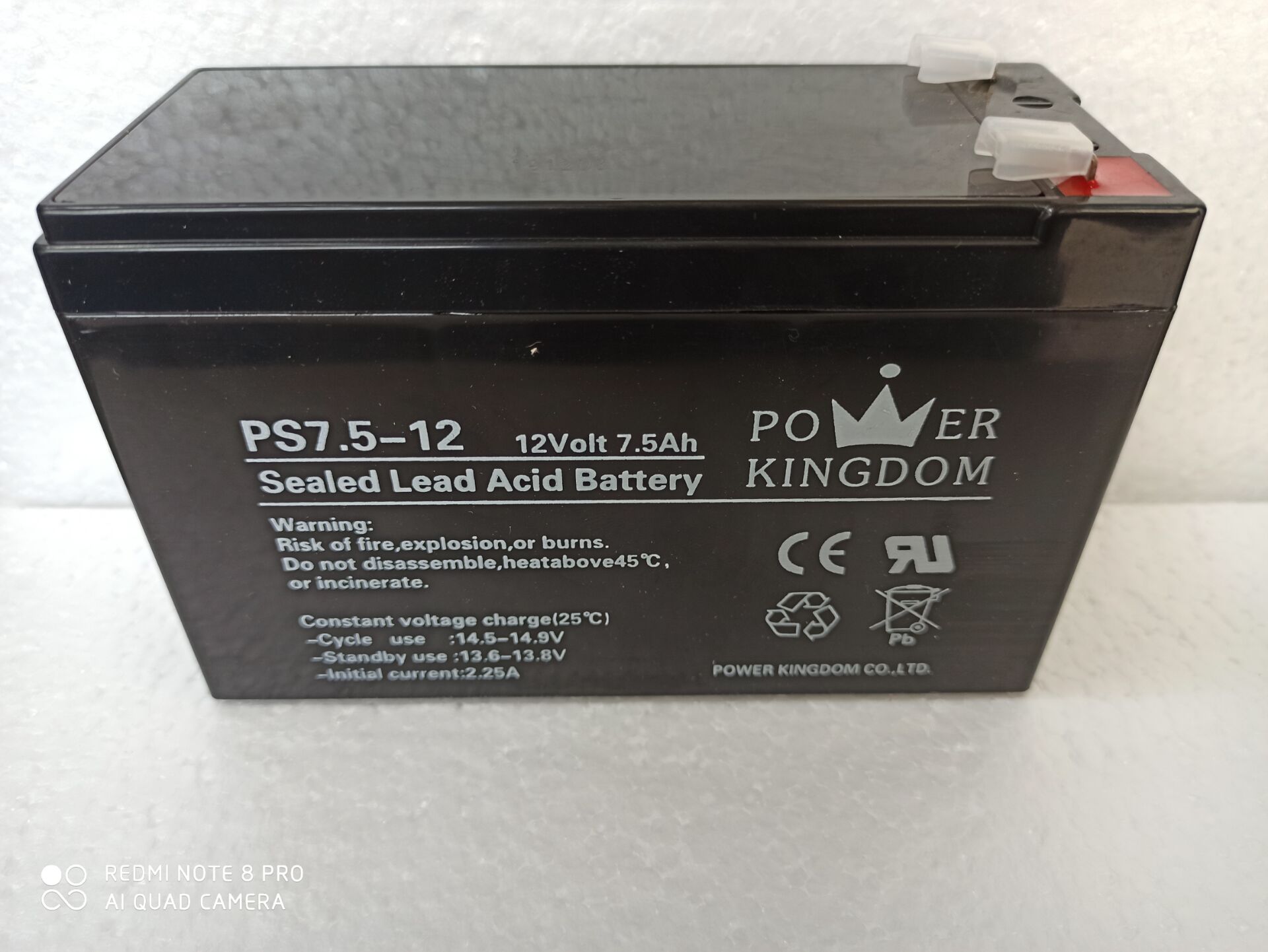 POERKINGDOM三力蓄电池PS7.5-12 12V7.5AH基站通信UPS/直流屏门禁消防