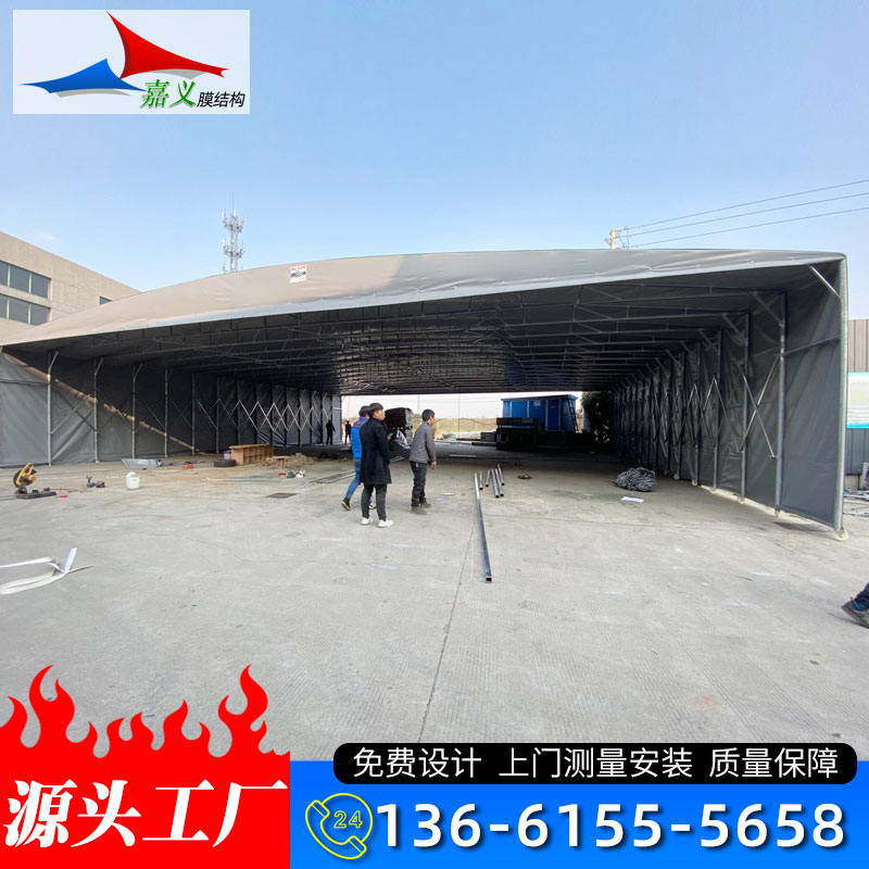 蚌埠大排档酒席推拉篷物流帐篷户外活动移动遮阳推拉棚大型仓库遮雨棚