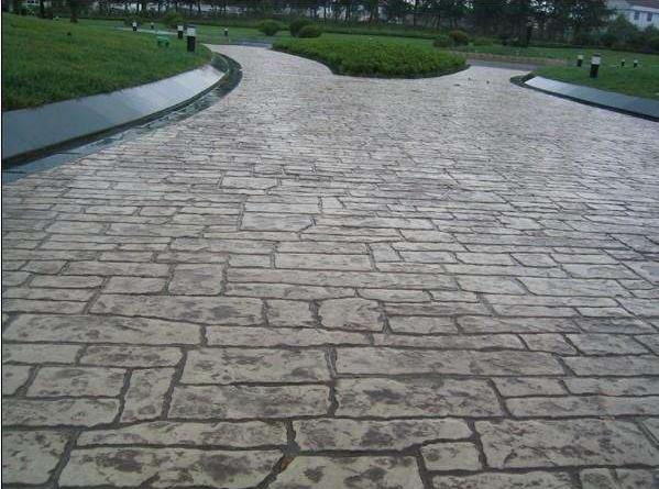 压模混凝土地坪 压花混凝土路面 路面印花水泥印花 晶邦地坪
