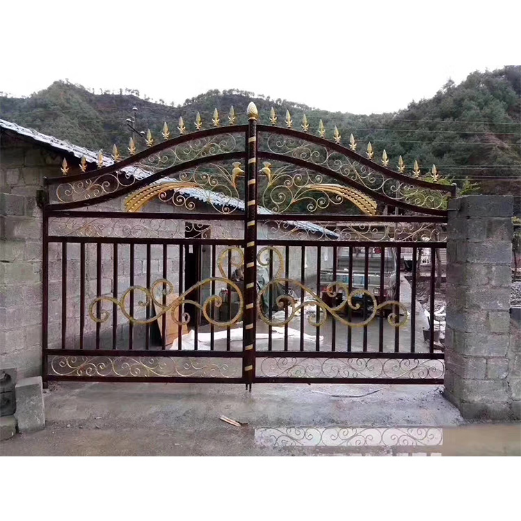 小区铁艺门  乡村铁艺大门  造型好看 铁艺门厂家
