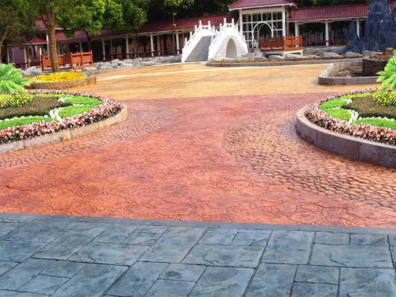 压花地坪材料厂家 彩色压印地坪施工工艺 压花地坪多少钱一平方 晶邦地坪