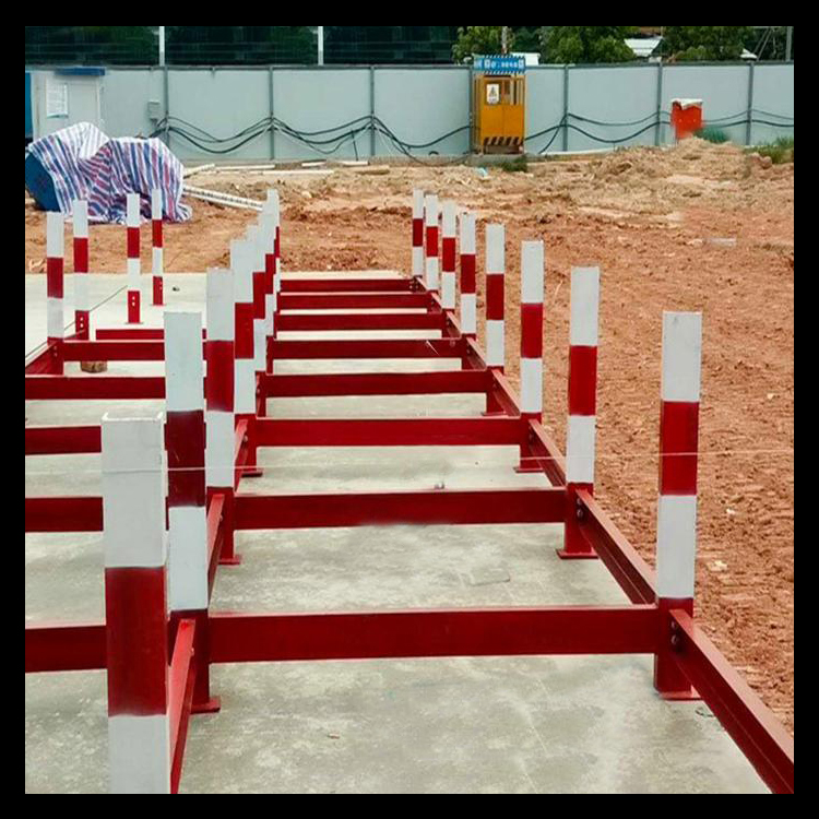 永邦供应  湖北  标准化钢筋堆放架   红白相间钢筋堆放架     建筑用工字钢堆放架   