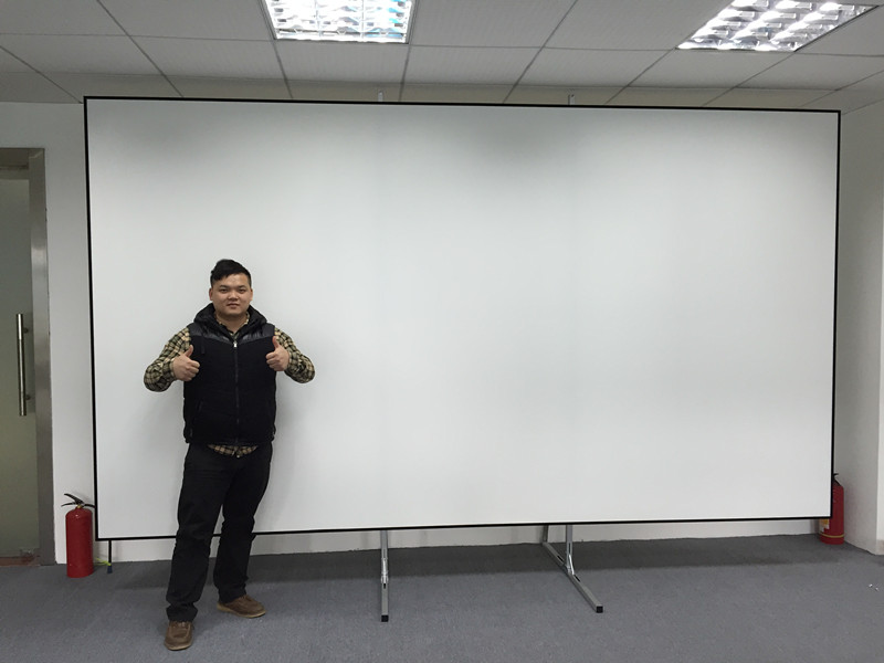 4K编织投影幕布3D金属抗光幕布厂家12mm超近距投影幕标准尺寸代工XY家庭影院幕布