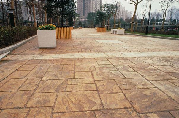 彩色水泥路面 压花地坪多少钱一平方 压模混凝土施工工艺 晶邦地坪