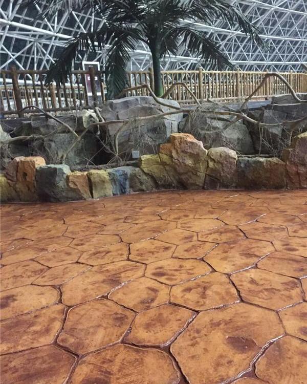 混凝土印花模具 西安压印地坪 压纹混凝土 晶邦地坪