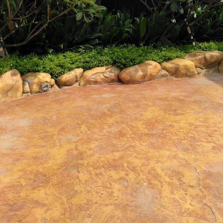 压花地坪施工 彩色地坪厂家 压印路面施工注意 晶邦地坪
