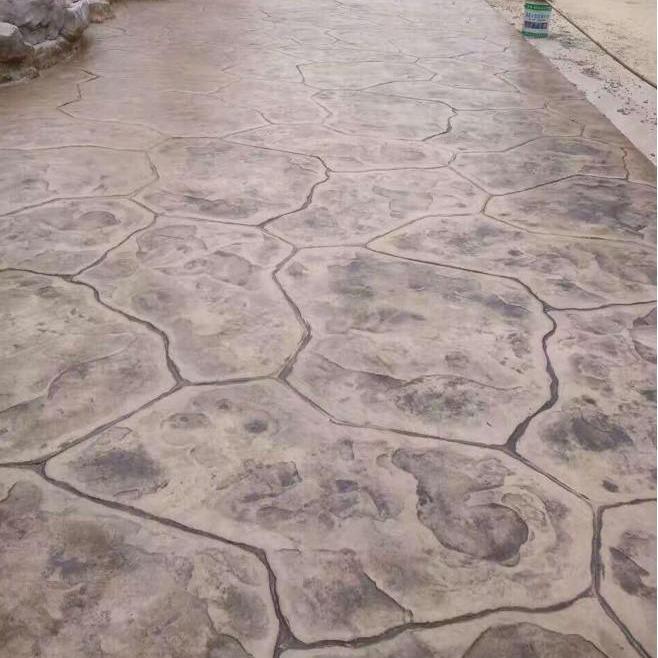 彩色艺术地坪优点 彩色混凝土地坪 压模混凝土路面 晶邦地坪
