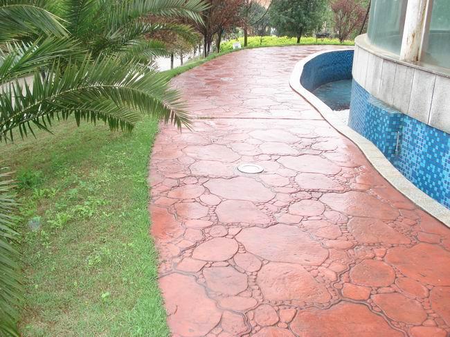 艺术压模地坪特点 压花地坪产品 压印路面价格 晶邦地坪
