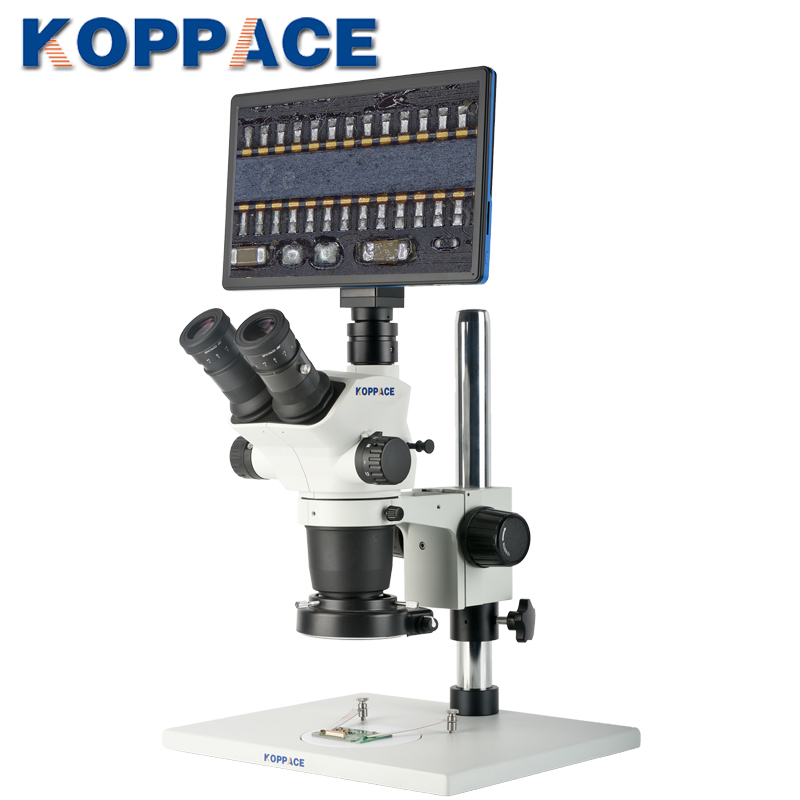 KOPPACE 6.7X-45X三目电子显微镜200万像素可拍照片录像测量