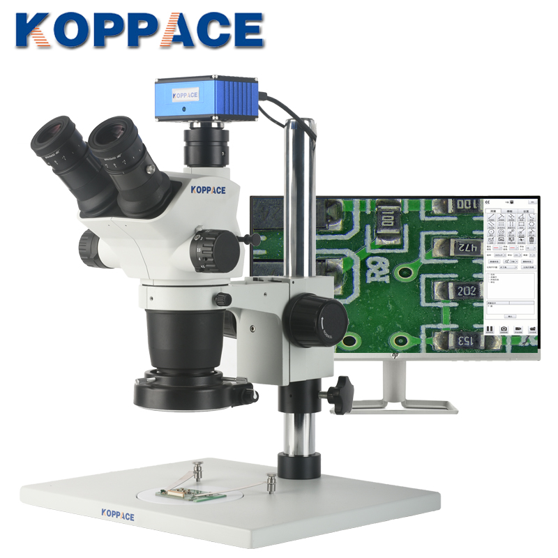 KOPPACE 6.7X-45X电子测量显微镜200万像素可以拍摄照片和视频三目立体显微镜