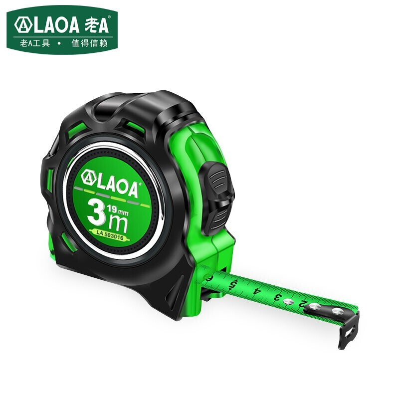 老A（LAOA）卷尺3m 双面钢卷尺 伸缩尺高精度盒尺木工尺 LA503016