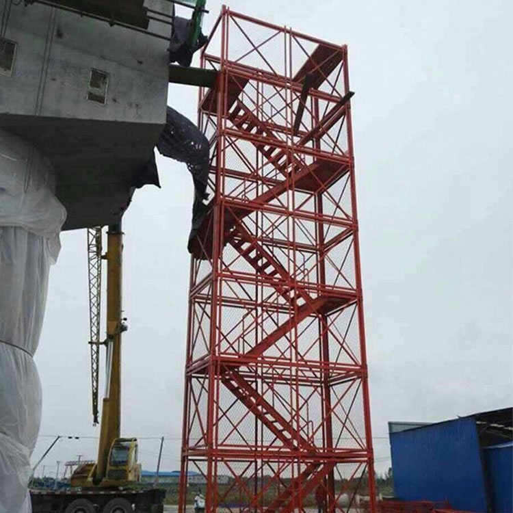 利科建筑供应 挂网式安全梯笼 工地用Z字型梯笼 组合框架式梯笼 型号多样