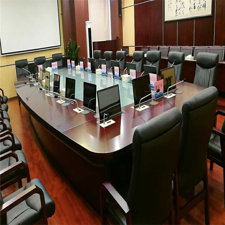无纸化电脑终端 触摸屏升降器 无纸化会议系统  勤嘉利办公设备1站式