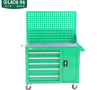 老A（LAOA）工具车 车间带挂板移动工具柜 工具收纳手推车 五层抽屉柜子绿色 LA115202 