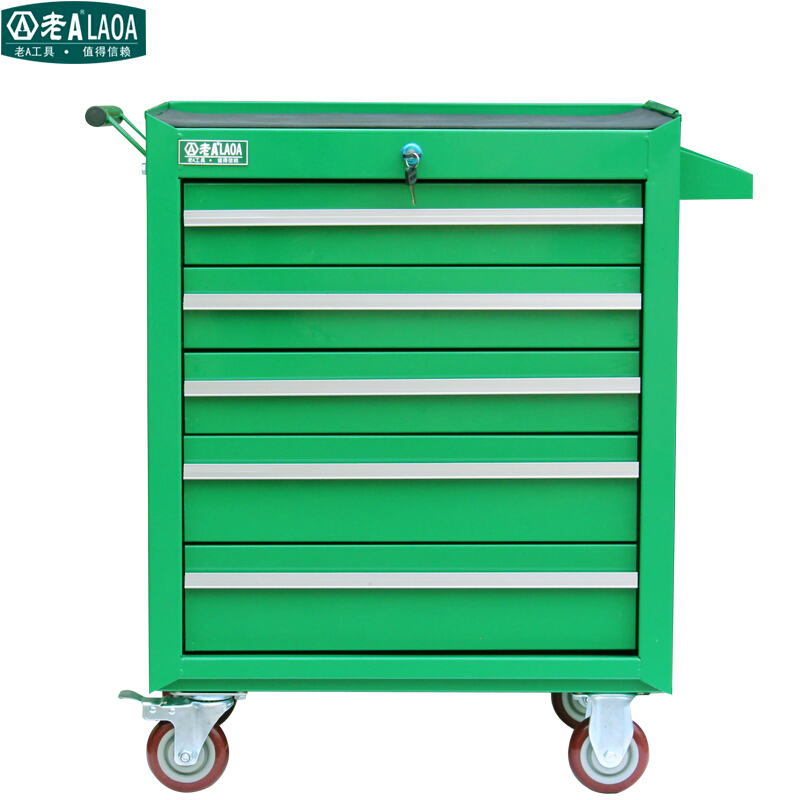 老A（LAOA）五层抽屉式工具车多功能维修工具柜工具推车LA111816 绿色