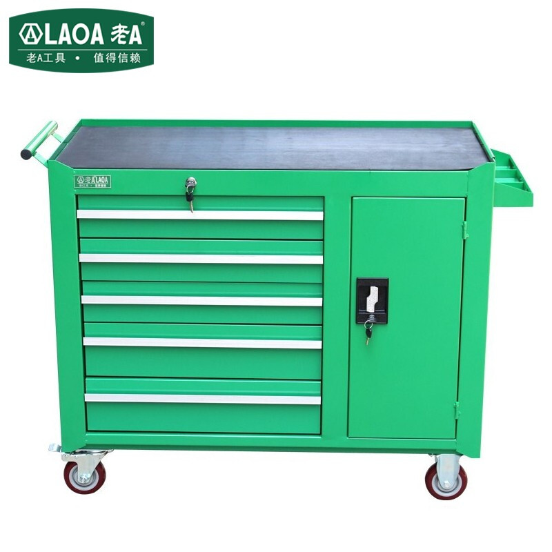 老A（LAOA）工具车 五层抽屉式工具手推车 车间移动工具柜 工具收纳柜 LA115102 绿色 