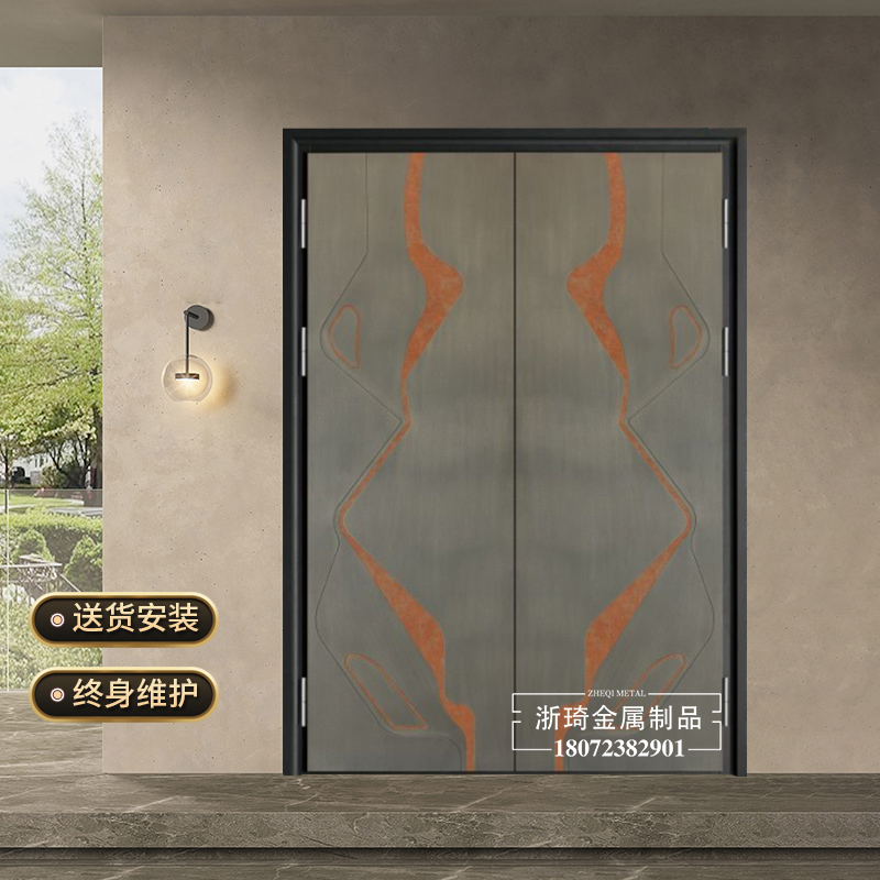 浙江厂家定制防爆铸铝门 指纹识别防爆入户铸铝门