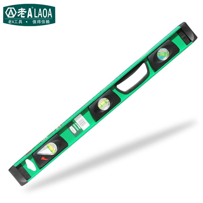 老A（LAOA）水平尺 高精度 透视窗铝合金测量尺 靠尺 平衡尺 1000mm LA515040