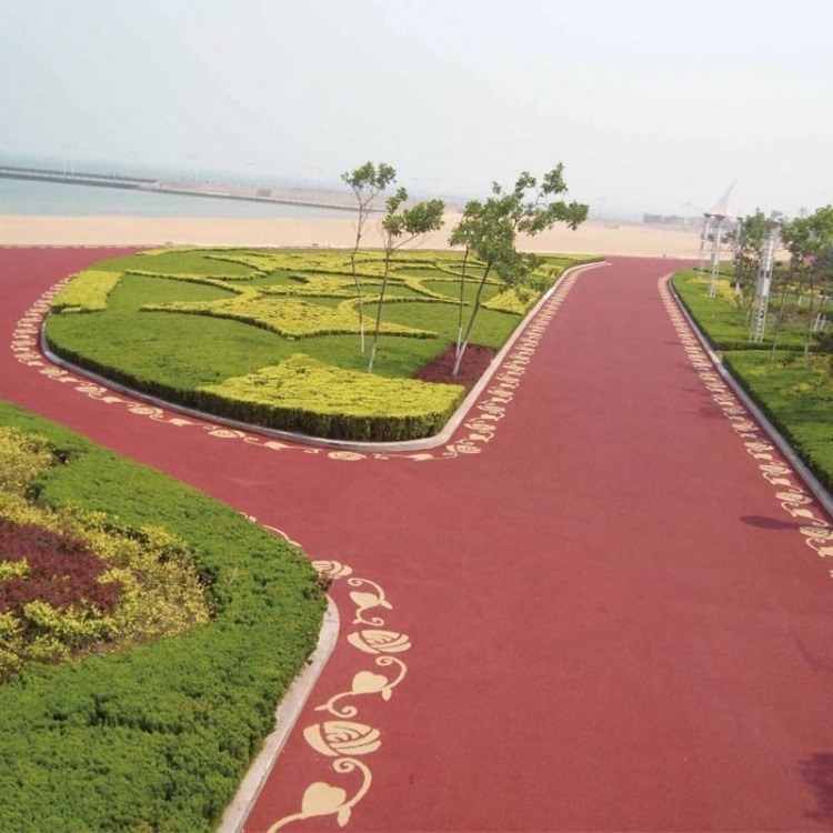 彩色透水道路地址 彩色透水地坪费用 景区透水地坪 四川日晨