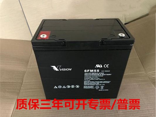 VISION威神蓄电池6FM55 12V55Ah 机房直流屏EPSUPS计算机应急电源