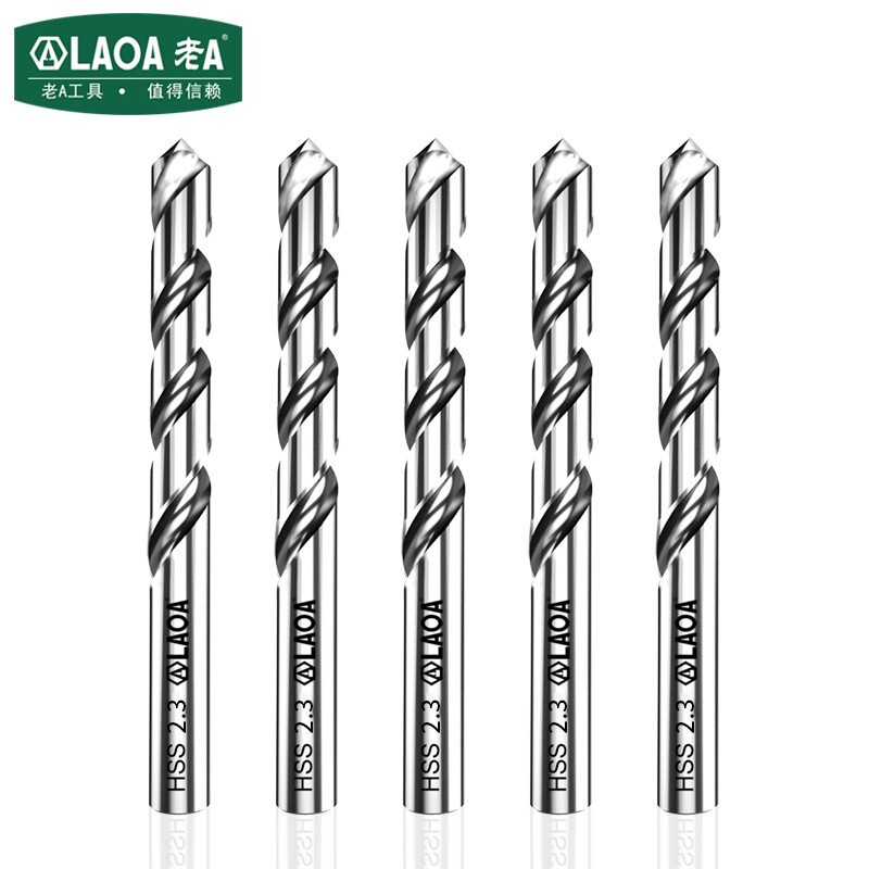 老A（LAOA）M2高速钢全磨制麻花钻头不锈钢钻头2.3mm LA166023（10支装）