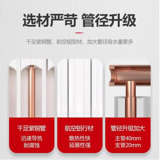 三阳家用水暖壁挂式铜铝复合80*80暖气片可定制